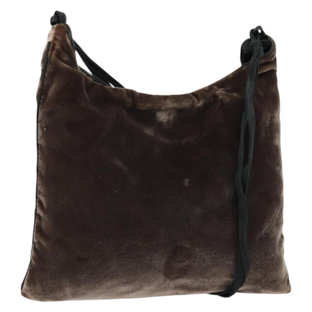 Prada Shoulder Bag Velor Brown Velour